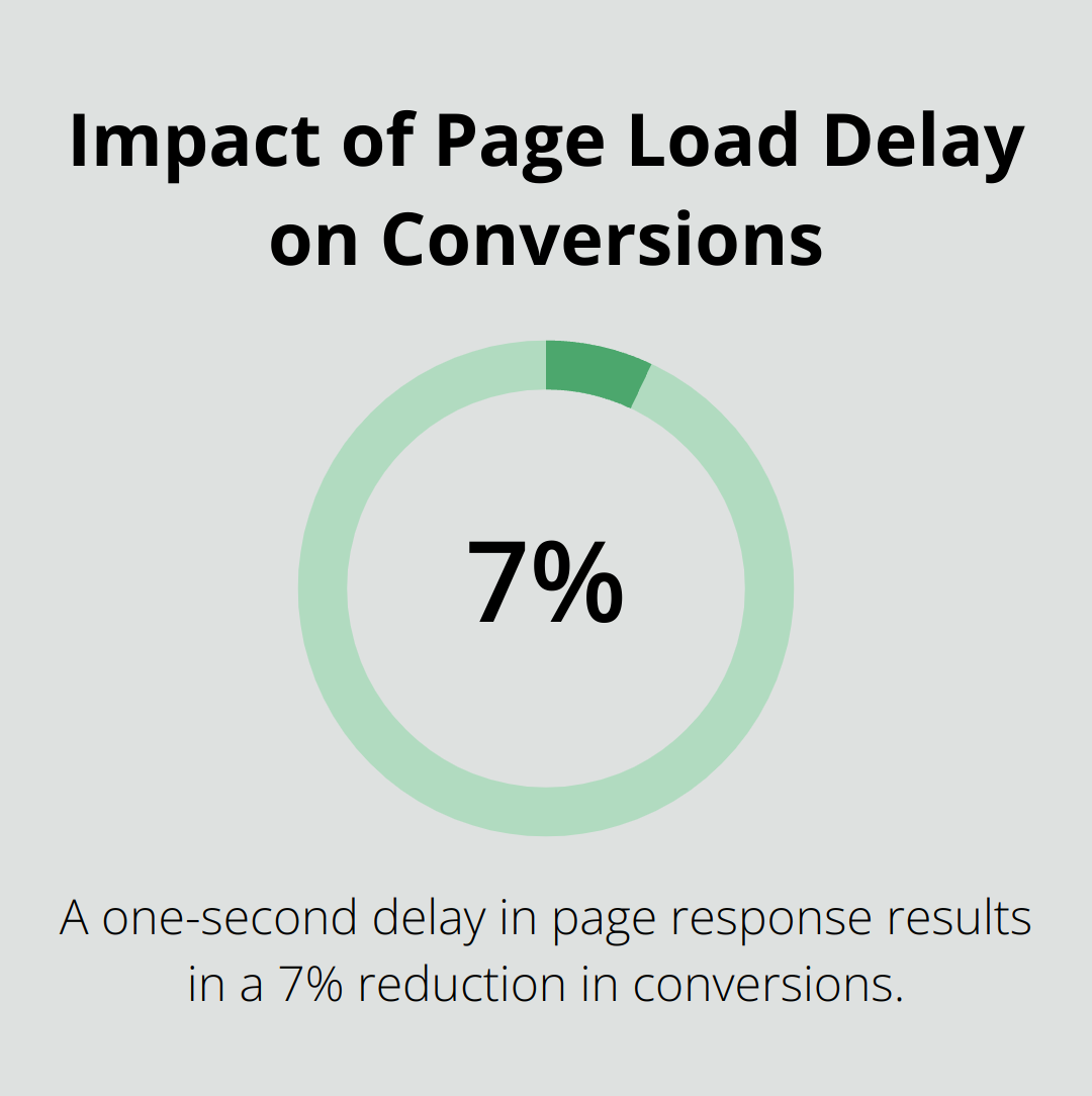 Chart showing 7% reduction in conversions due to one-second page load delay - best woocommerce themes