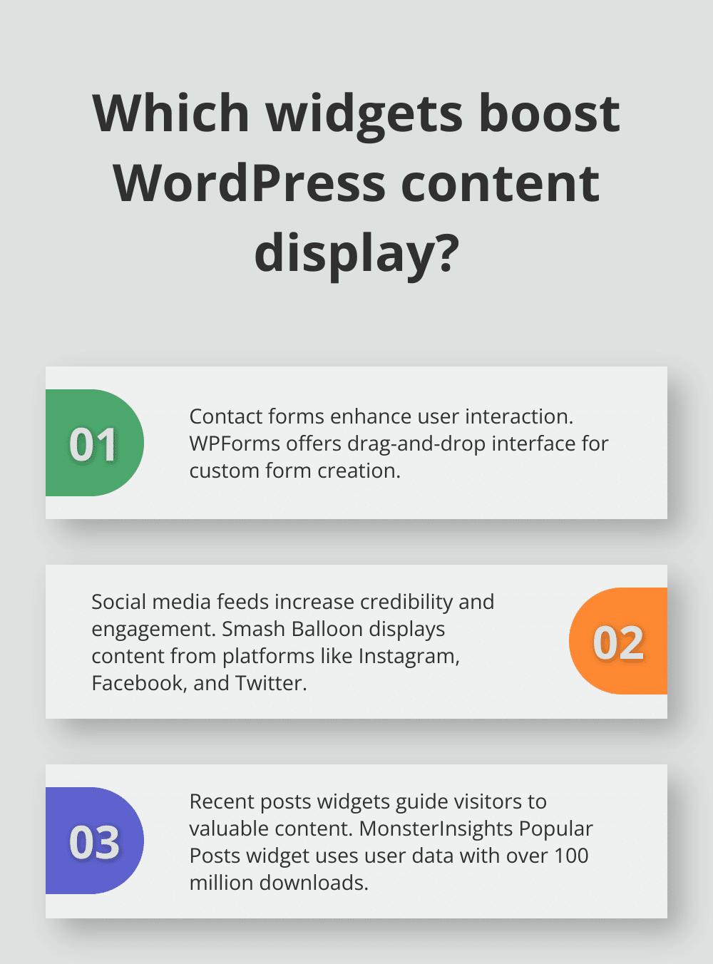 Infographic: Which widgets boost WordPress content display? - best wordpress widget plugins