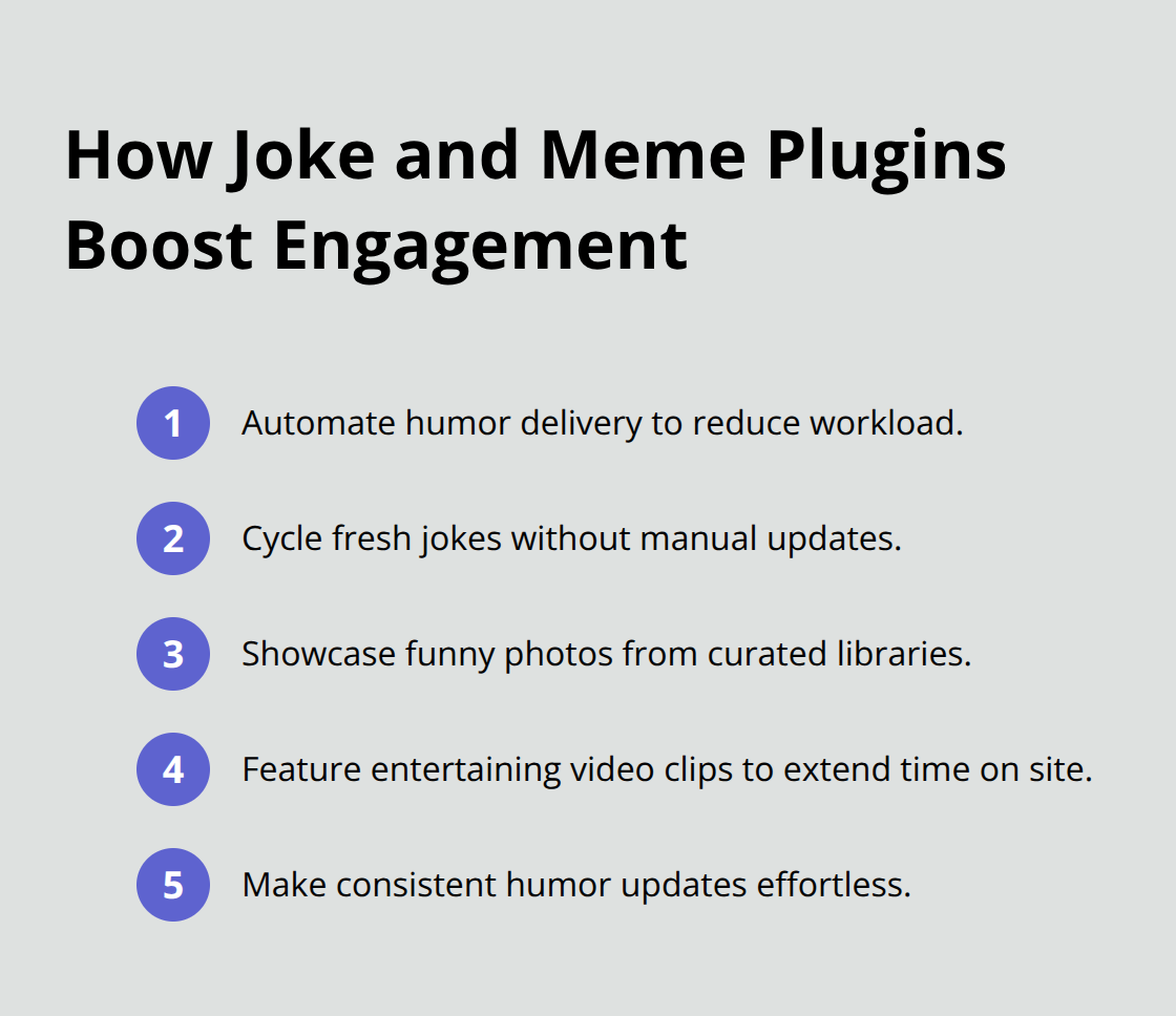 Compact list of ways joke and meme plugins increase engagement