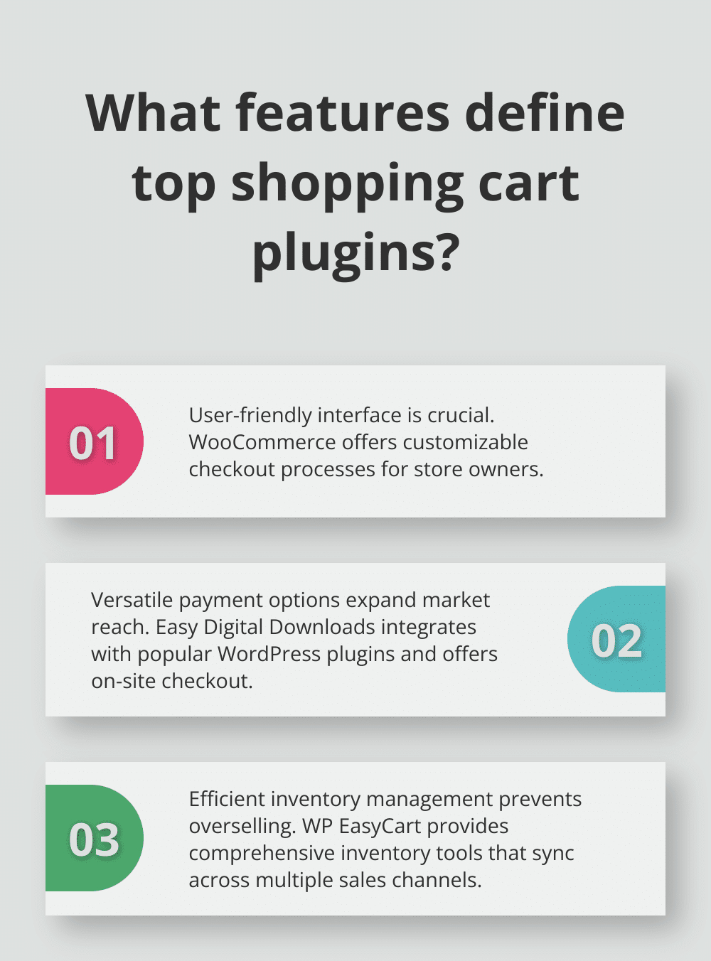 Infographic: What features define top shopping cart plugins? - shopping cart plugins for wordpress